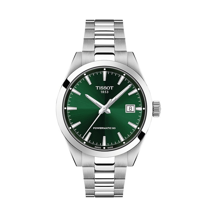 Tissot Herrenuhr Gentleman 38mm T1658071109100, Herren, Edelstahl, Armband: Edelstahl, Automatik, analog