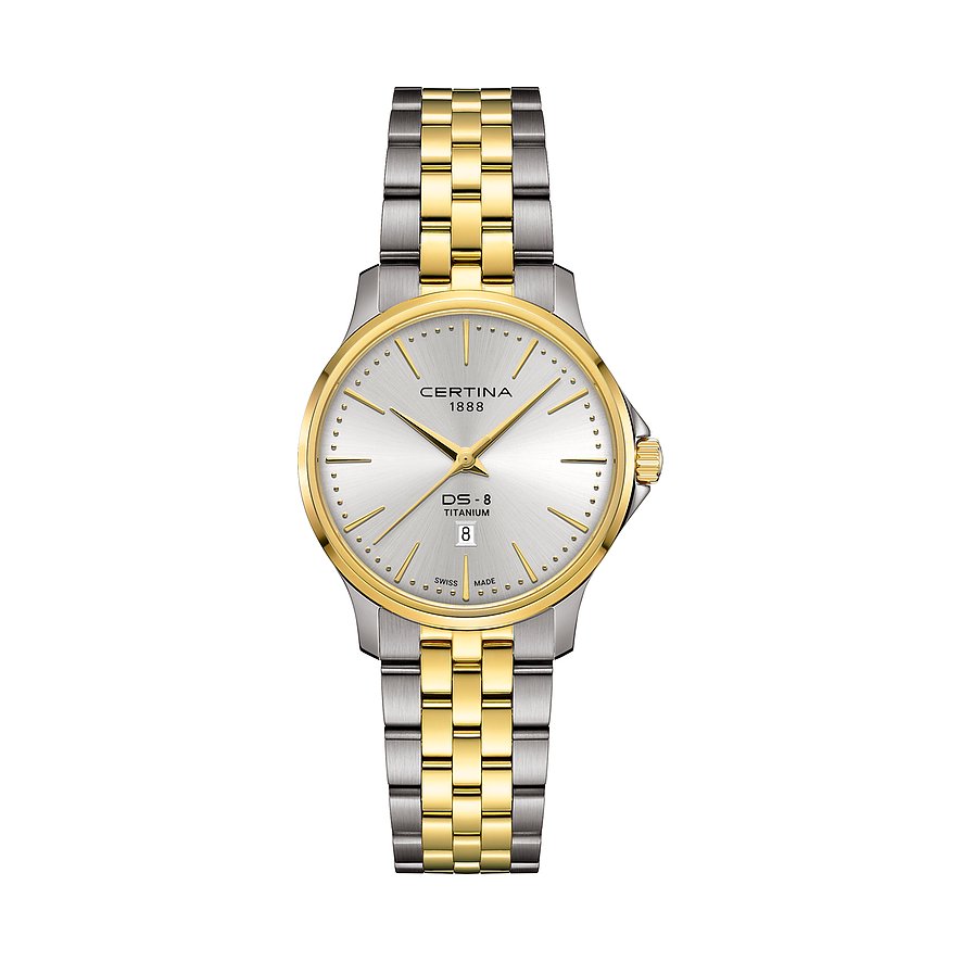 Certina Damenuhr DS-8 Lady C0450105503100, Damen, Titan, Armband: Titan, PVD beschichtet, Quarz, analog