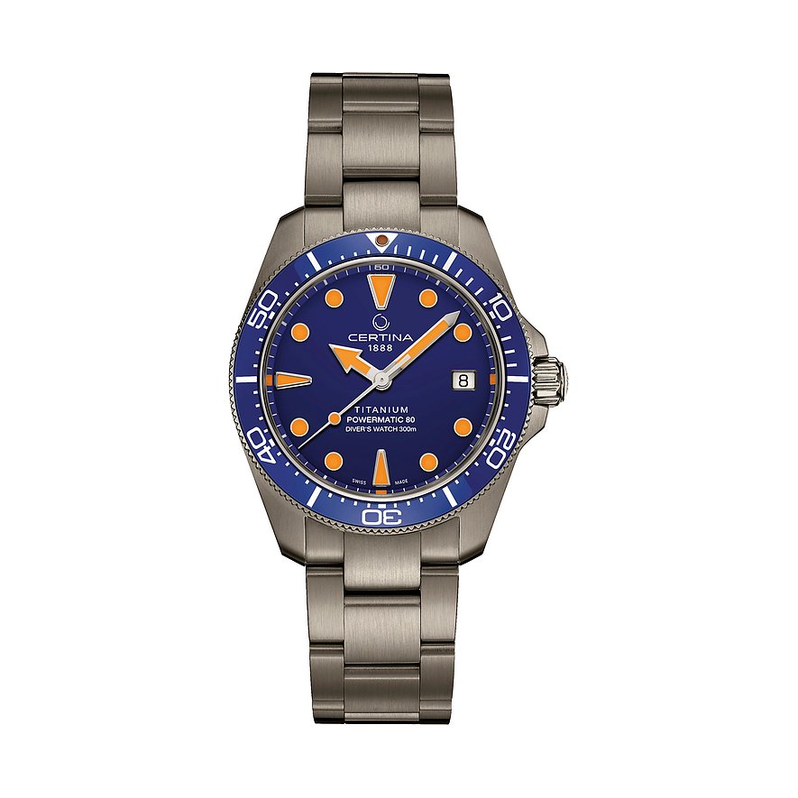 Certina Taucheruhr DS Action Diver C0488074404100, Unisex, Titan, Armband: Titan, Automatik, analog