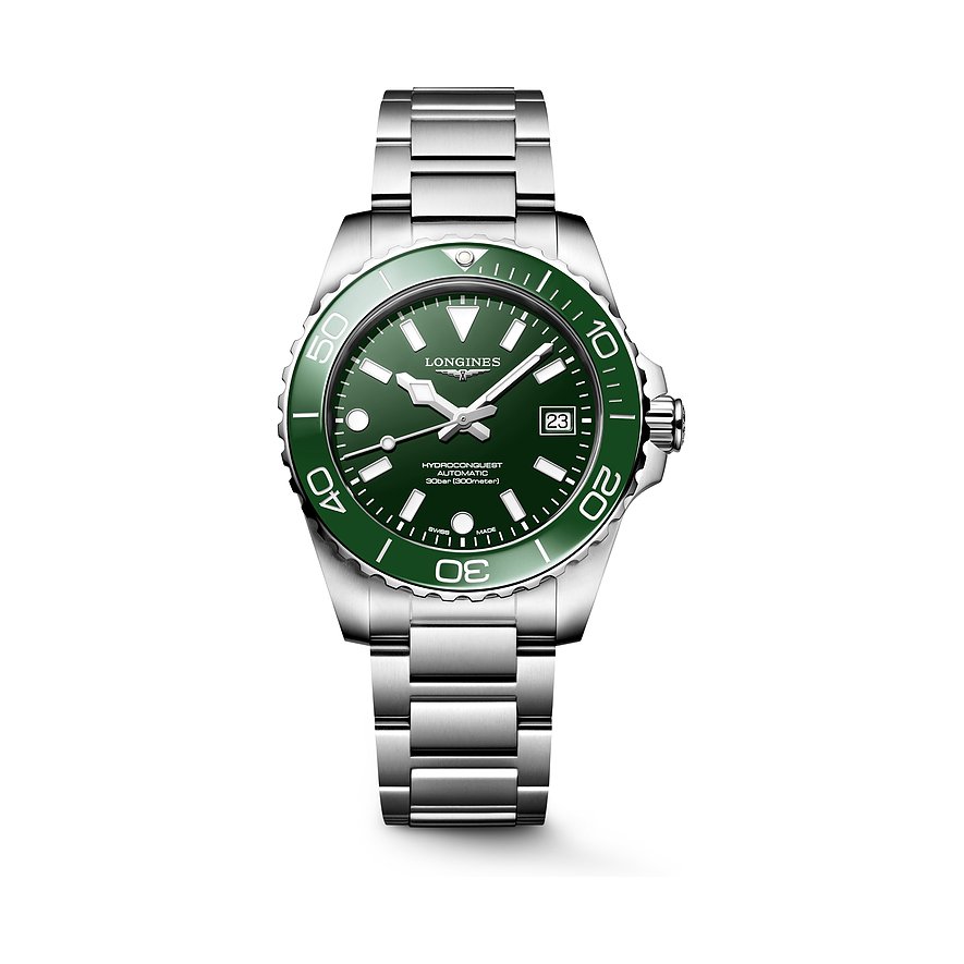 Longines Taucheruhr HYDROCONQUEST L37794066, Herren, Edelstahl, Keramik, Armband: Edelstahl, Automatik, analog