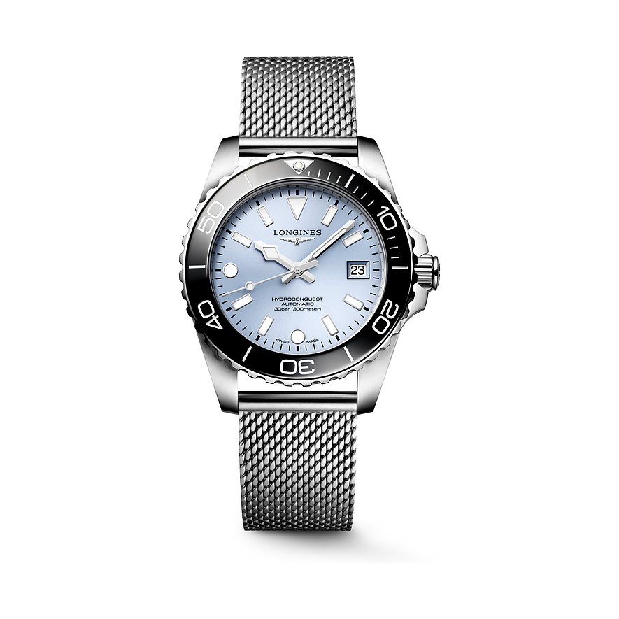 Longines Taucheruhr HYDROCONQUEST L37794996, Herren, Edelstahl, Keramik, Armband: Edelstahl, Automatik, analog