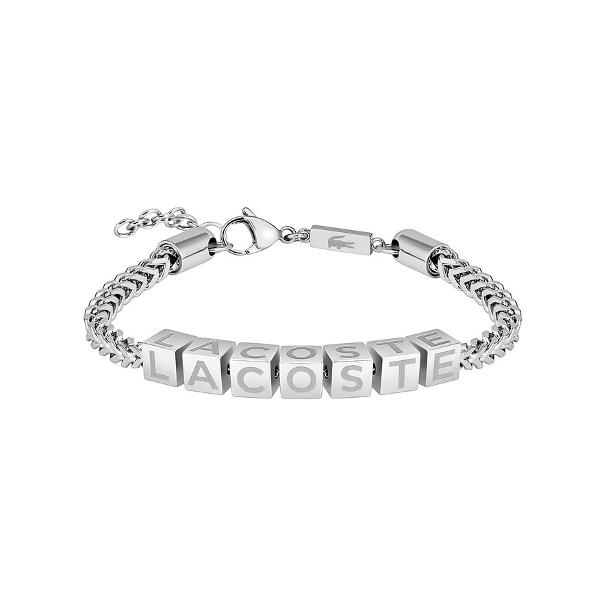 Lacoste Armband SCRIPT, Herren, Edelstahl, silber