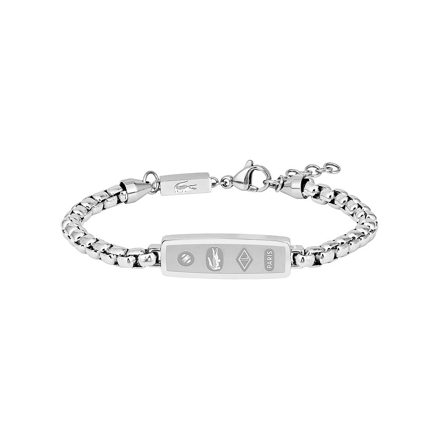 Lacoste Armband DISTRICT, Herren, Edelstahl, silber