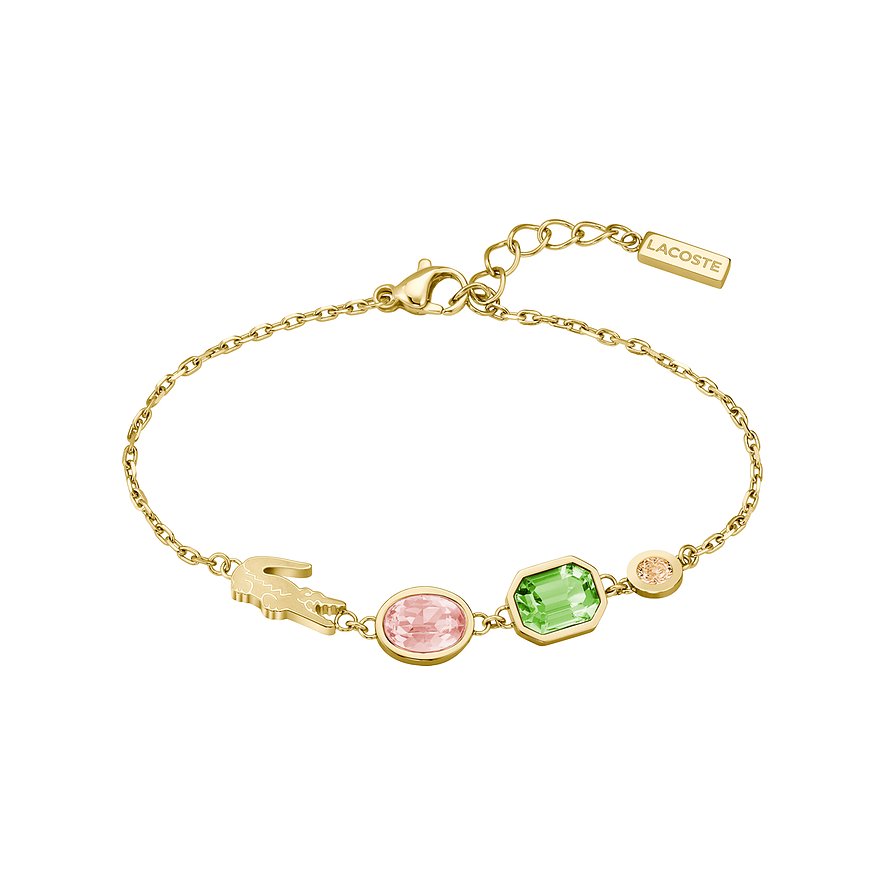 Lacoste Armband DEVA, Kristall, Damen, Edelstahl, gold