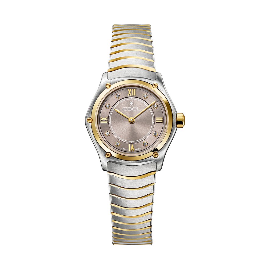 Ebel Damenuhr SPORT CLASSIC MINI 1216737, Damen, Edelstahl, Armband: Gold, Edelstahl, Quarz, analog