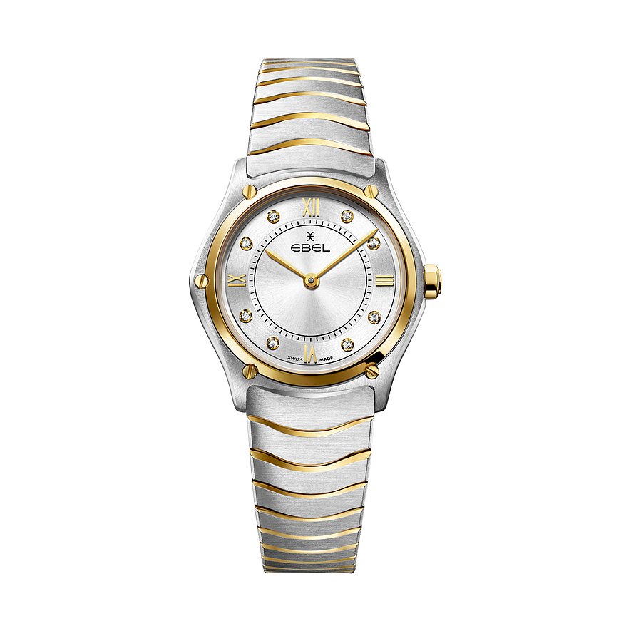 Ebel Damenuhr SPORT CLASSIC LADY 1216729, Damen, Edelstahl, Armband: Gold, Edelstahl, Quarz, analog