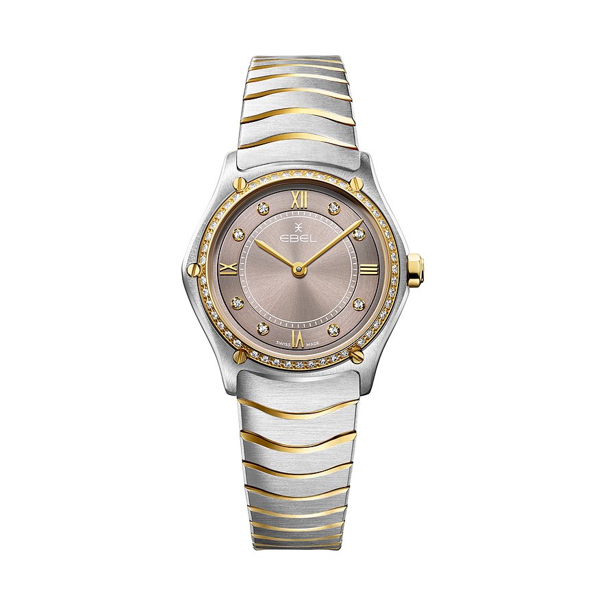 Ebel Damenuhr SPORT CLASSIC LADY 1216734, Damen, Edelstahl, Armband: Gold, Edelstahl, Quarz, analog
