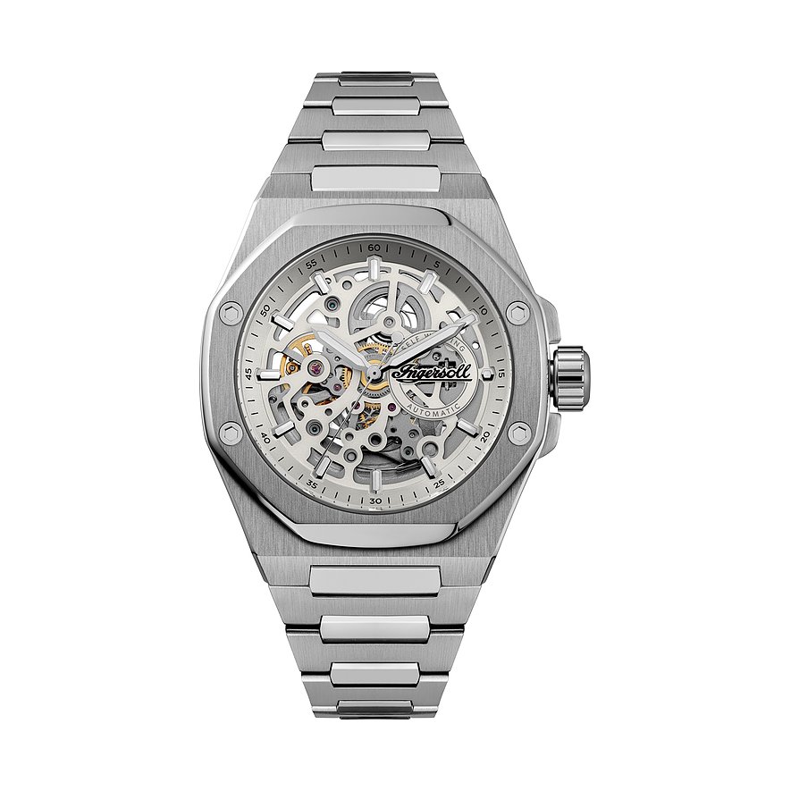 Ingersoll Herrenuhr The Faller, 43mm (S) I17601, Herren, Edelstahl, Armband: Edelstahl, Automatik, analog