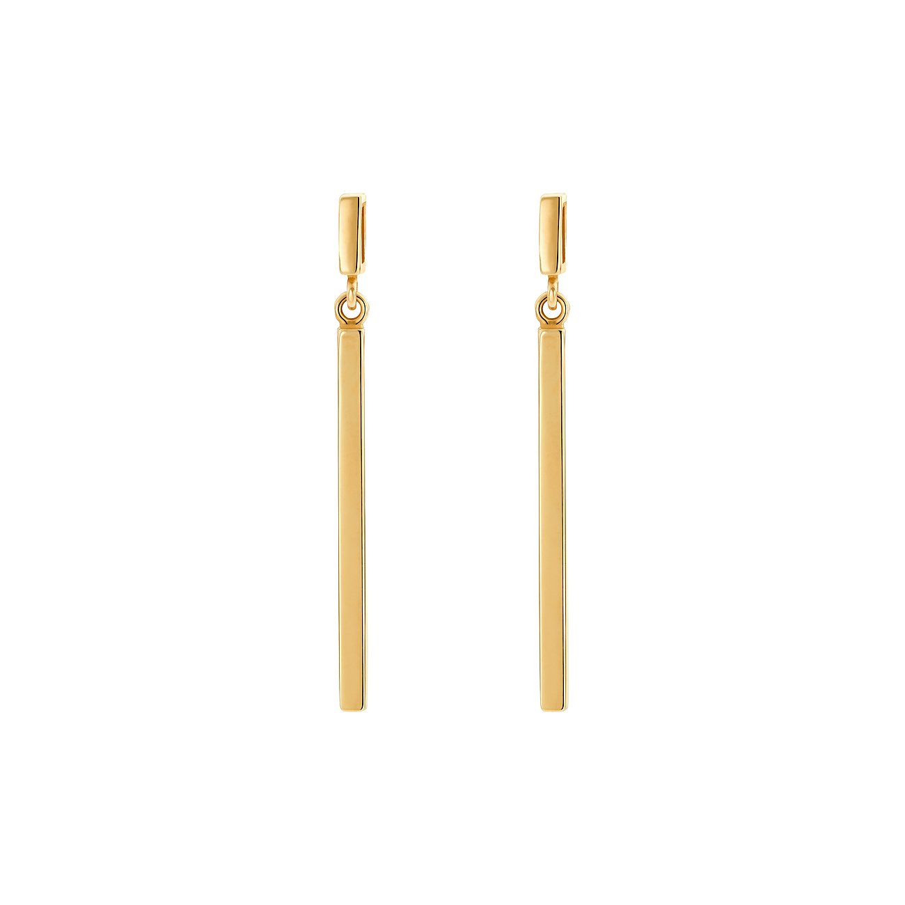 CHRIST Ohrschmuck aus 585 Gelbgold mit langen, rechteckigen Elementen