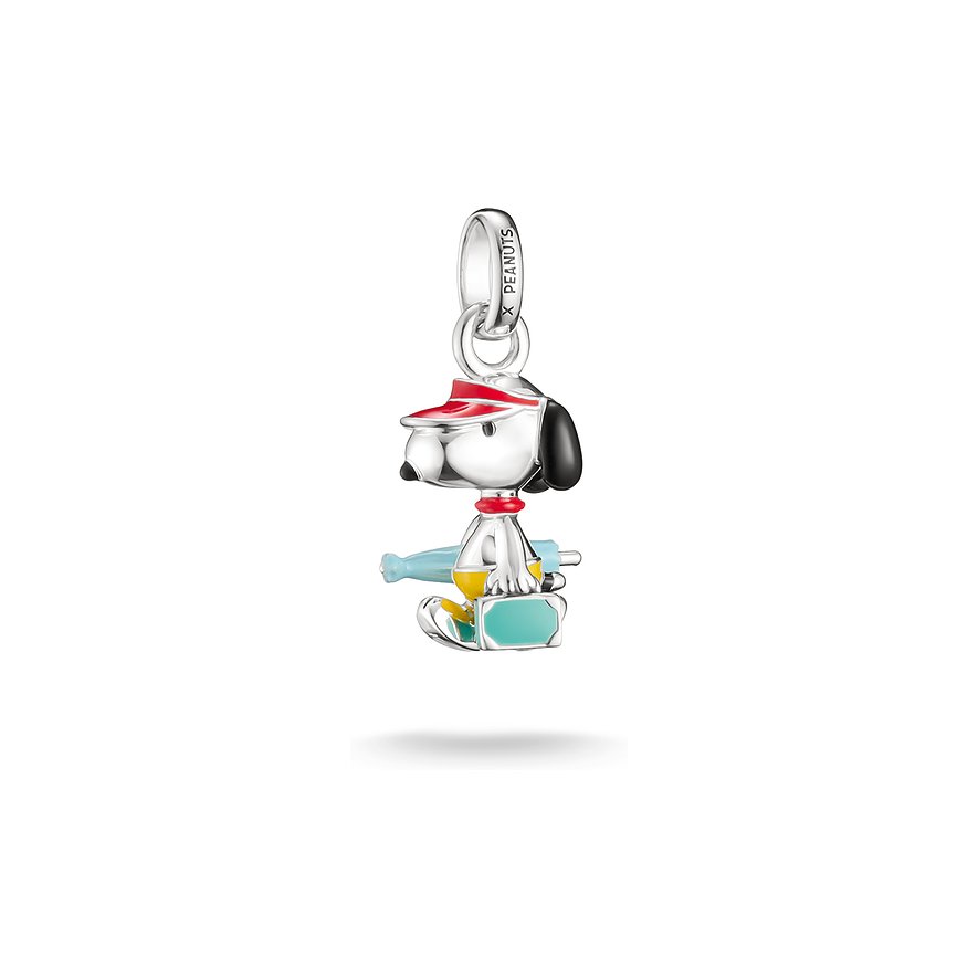 Thomas Sabo Peanuts vedhæng i 925 sterlingsølv og emalje, detaljeret designet som Snoopy med solkasket.