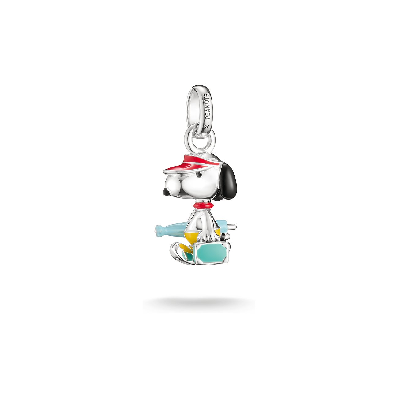 Thomas Sabo Peanuts vedhæng i 925 sterlingsølv og emalje, detaljeret designet som Snoopy med solkasket.