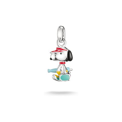 Thomas Sabo Peanuts vedhæng i 925 sterlingsølv og emalje, detaljeret designet som Snoopy med solkasket.