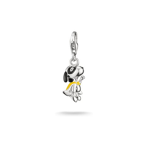 Thomas Sabo Vedhæng: 925 sterlingsølv, emalje. Hund med gul kappe, karabinhage.