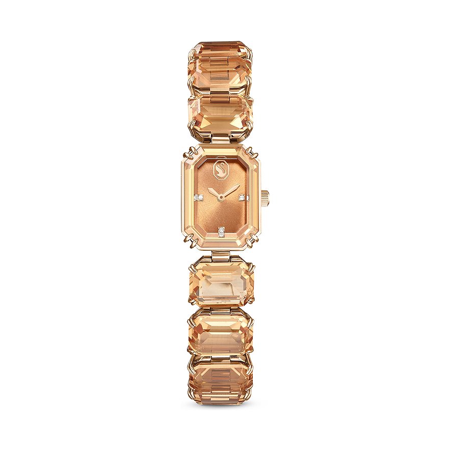 Swarovski Uhr, Armband Im Oktagon-Schliff, Champagne-Vergoldetes Finish Braun - Bild 2