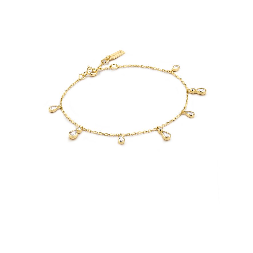 Ania Haie AH B076-06G Wanderer Dames Schakelarmband Zirkonia Goudkleurig