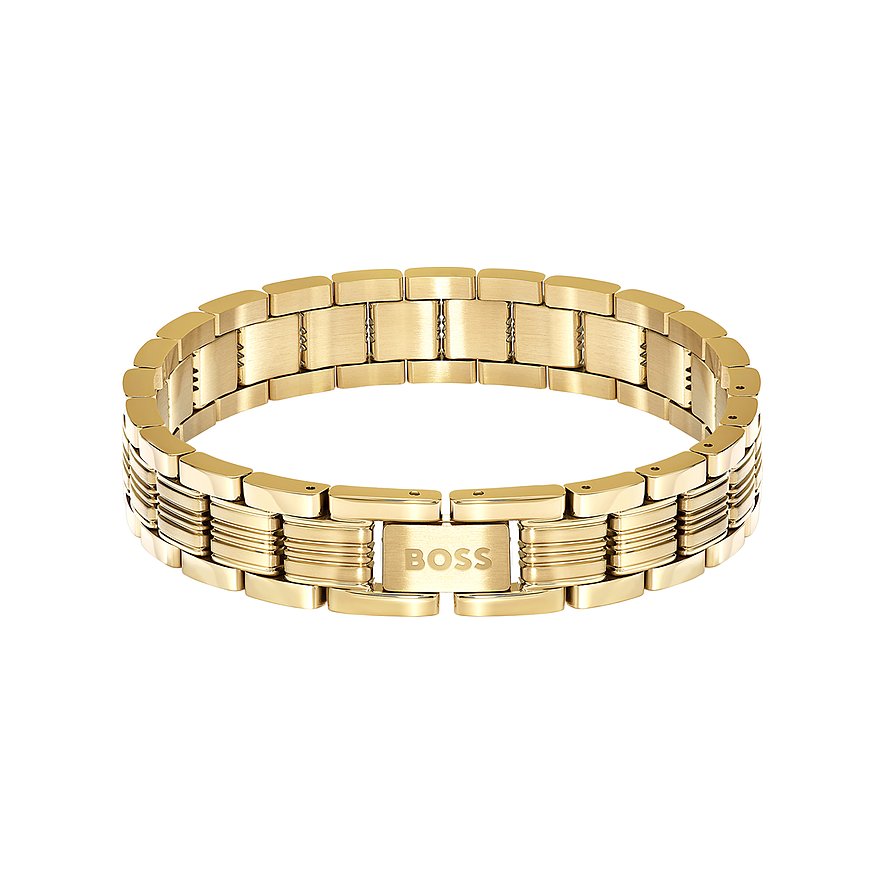 BOSS HBJ1580887 Emblem Heren Armband Goudkleurig