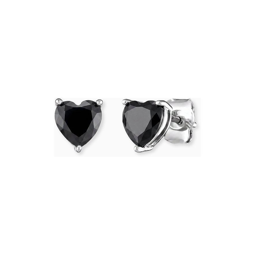 Engelsrufer Ohrstecker ERE-SHINYHEART-ZB-ST 925er Silber - Farbe: Schwarz